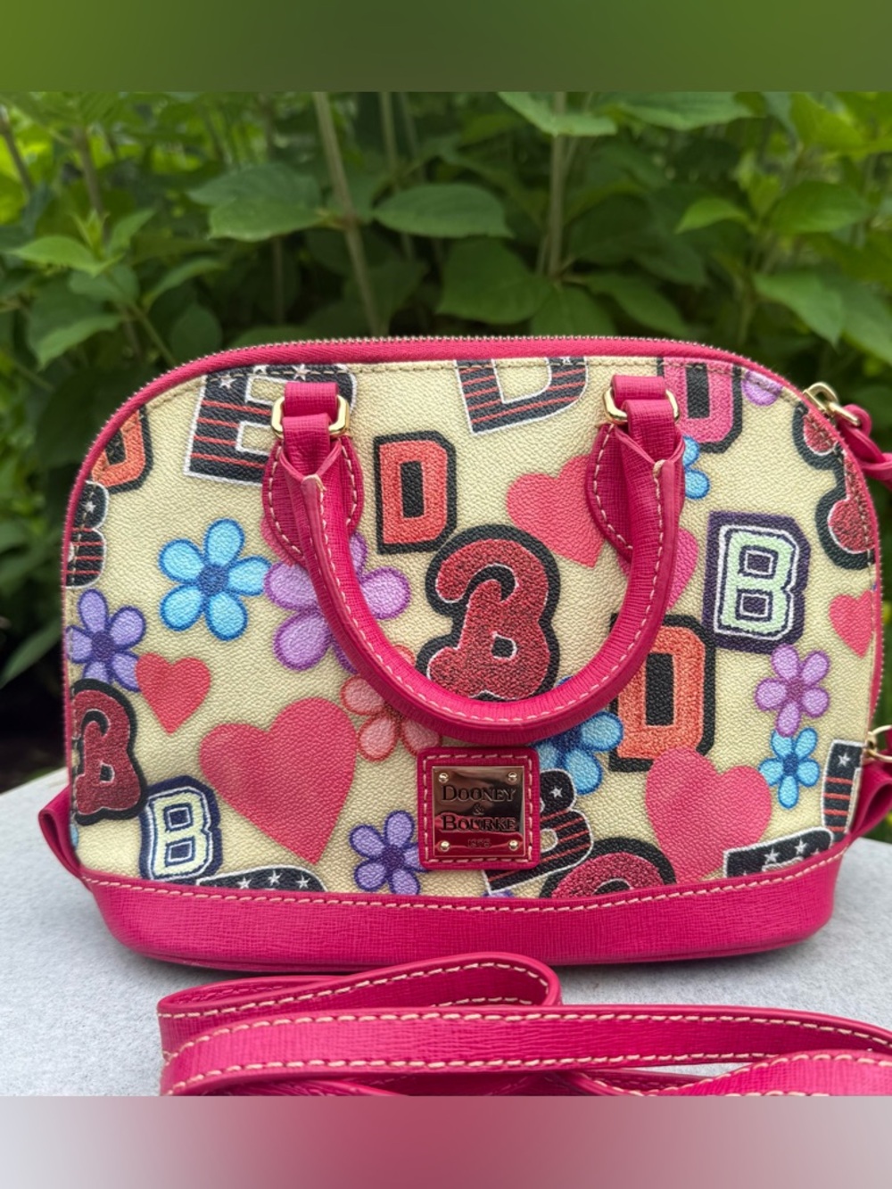 Dooney & Bourke Varsity Bitsy Bag in excellent condition